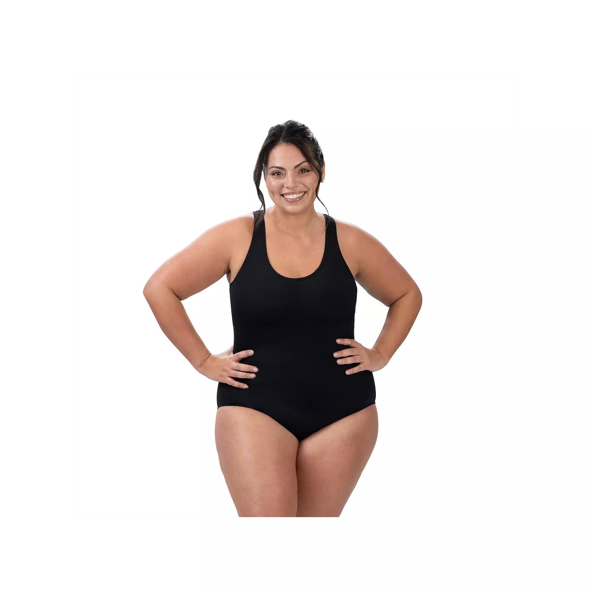 Womens Dolfin Aquashape Solid Scoopneck One-Piece Swimsuit Product Image