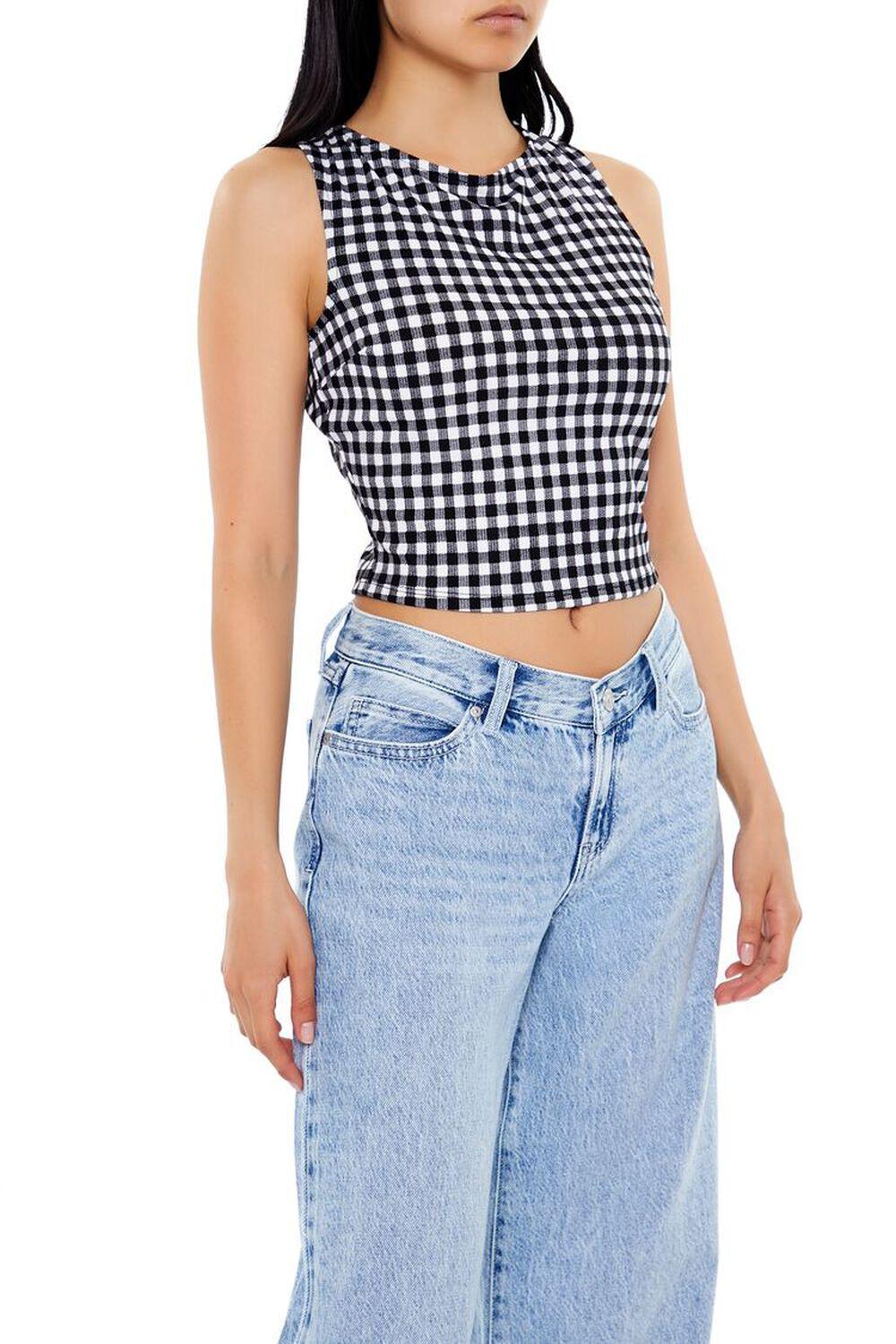 Gingham Sleeveless Crop Top | Forever 21 Product Image