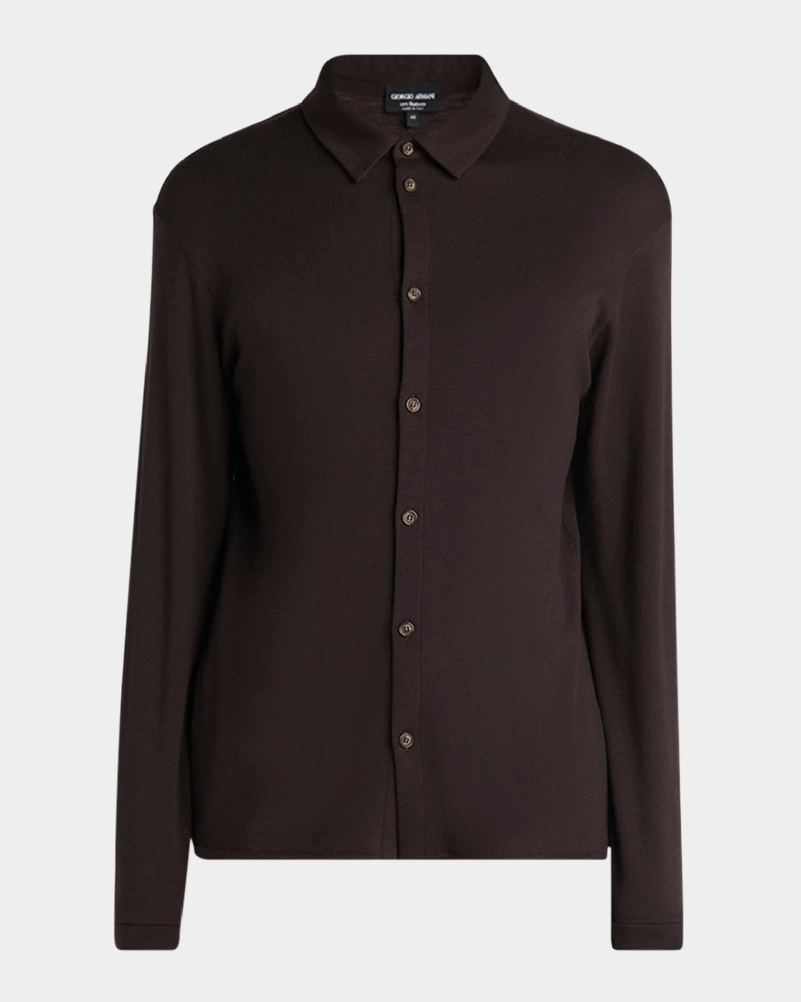 Men's Solid Cashmere Button-Down Shirt Product Image
