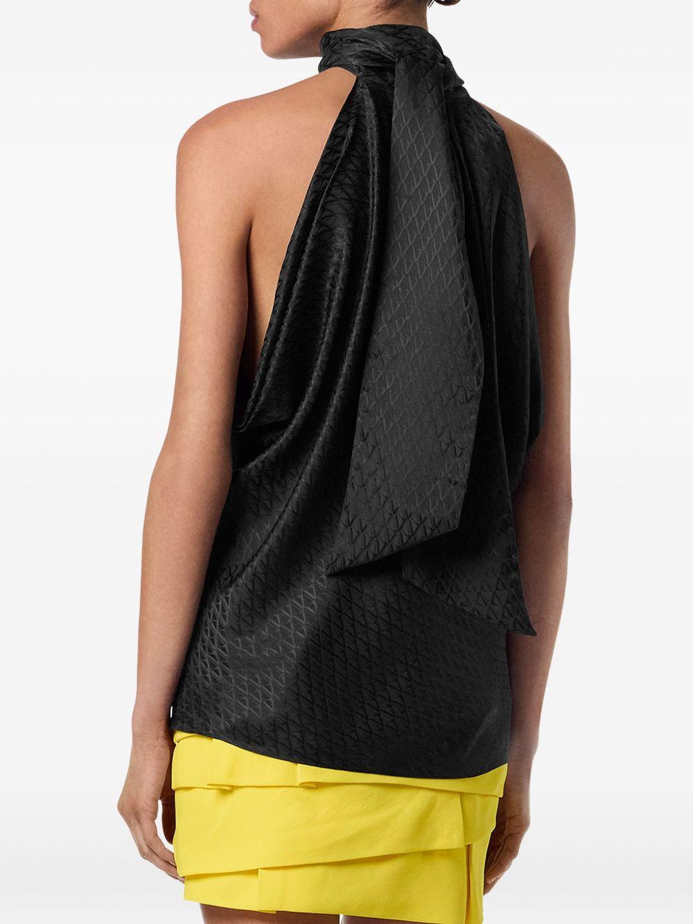 neck-tie textured top Product Image