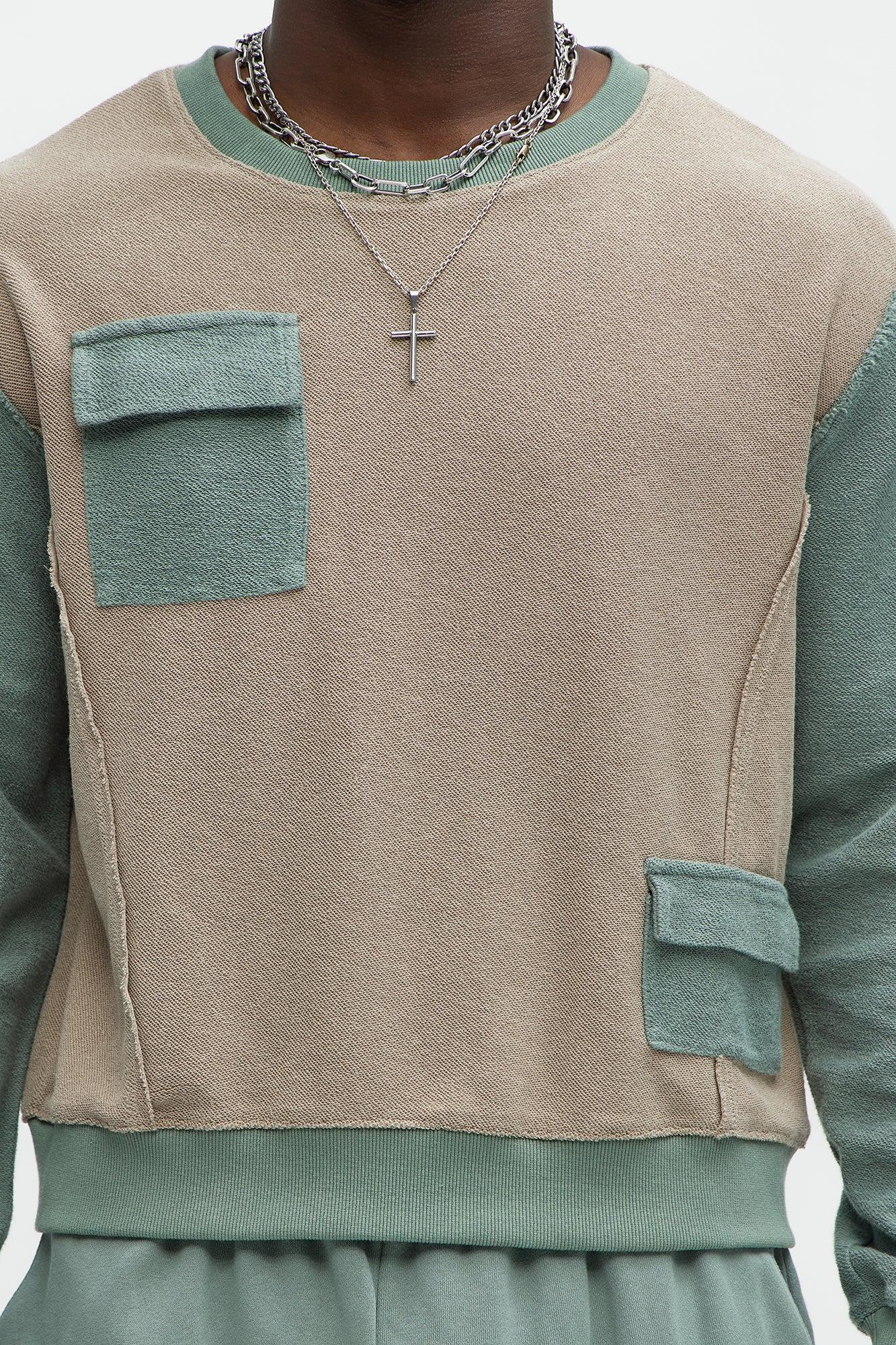 Pop Crew Neck Sweatshirt - Olive Product Image