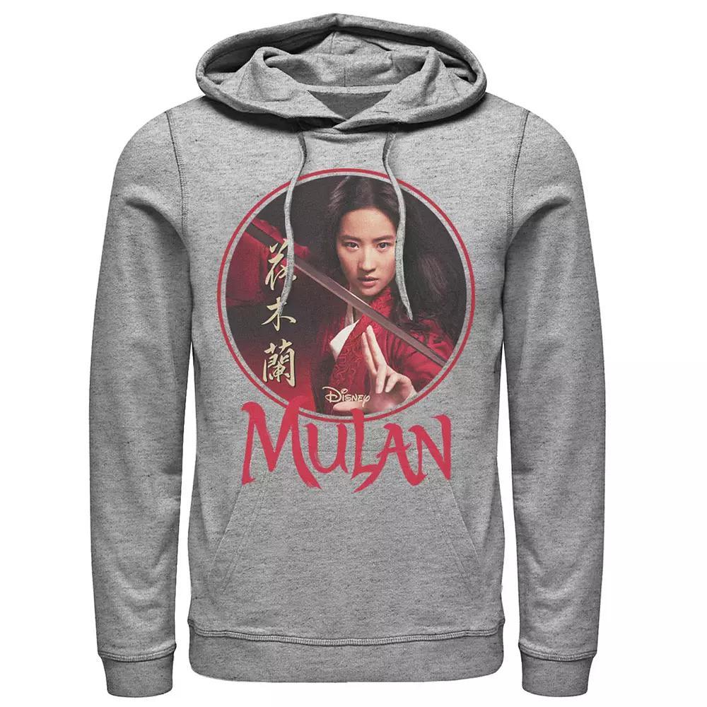 Disney's Mulan Circle Portrait Logo Men's Hoodie, Size: XL, Athletic Grey Product Image