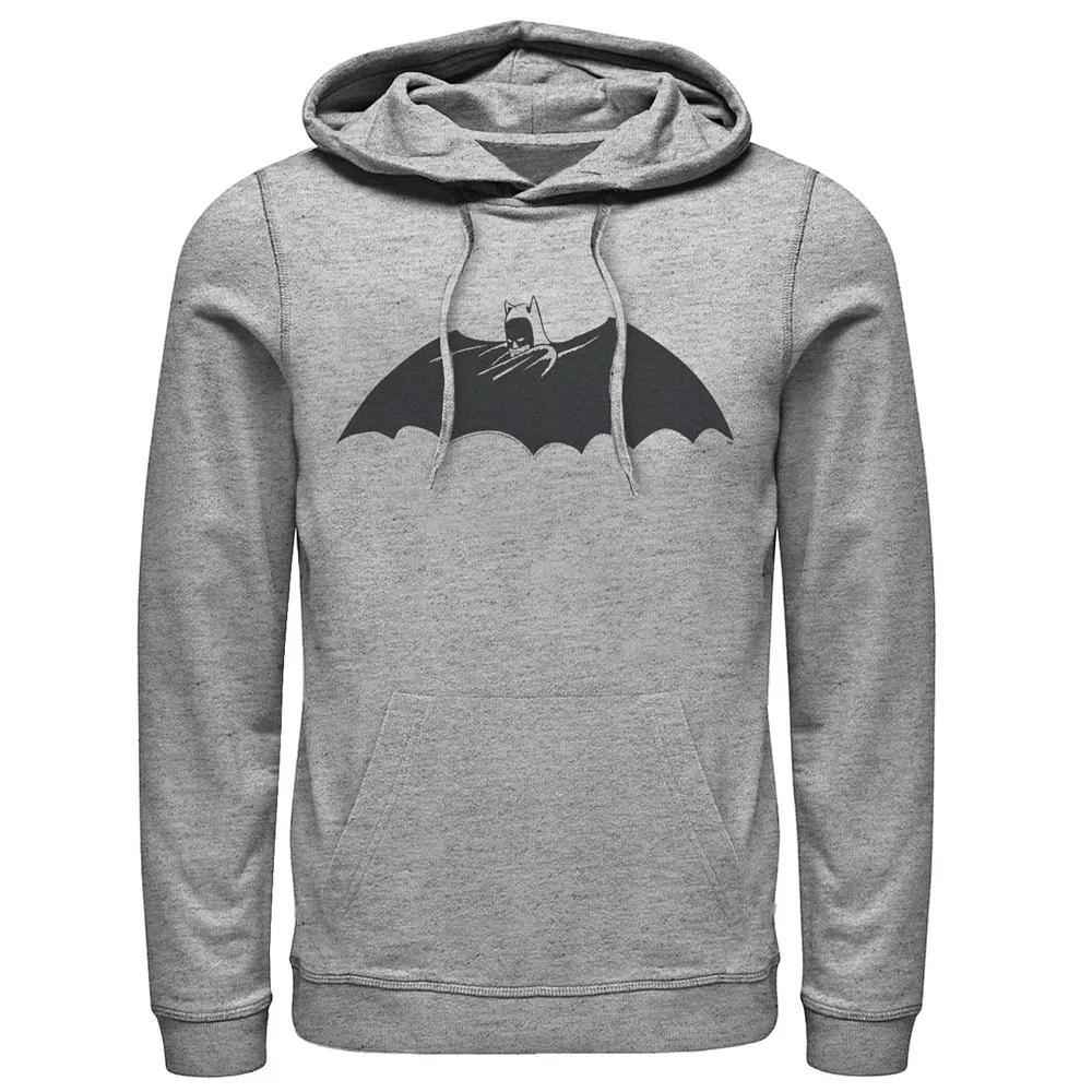 Men's DC Comics Batman Side Portrait Logo Hoodie, Size: XL, Athletic Grey Product Image