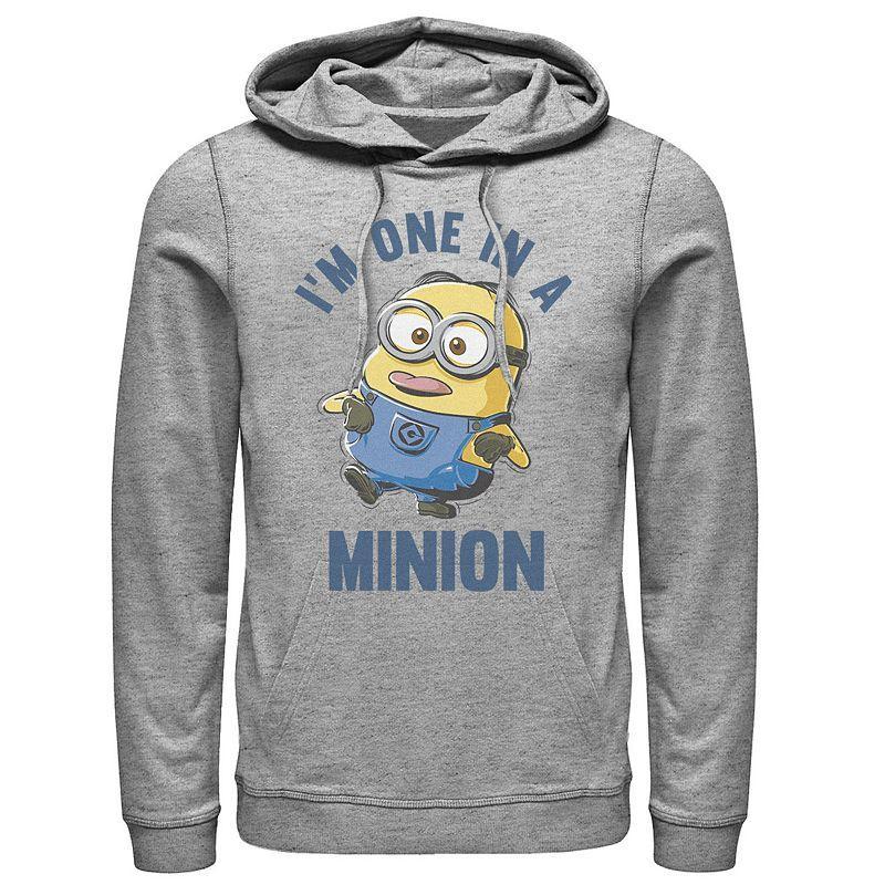 Men's Despicable Me Minions Dave One In A Minion Graphic Hoodie, Size: 3XL, Athletic Grey Product Image