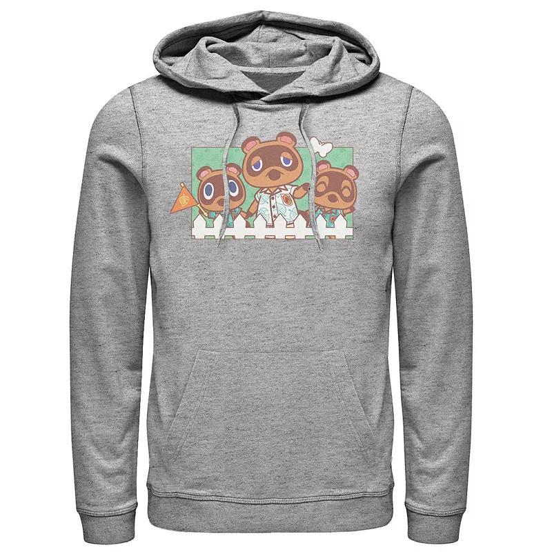 Men's Animal Crossing New Horizons Nook Family Portrait Hoodie, Size: Large, Athletic Grey Product Image
