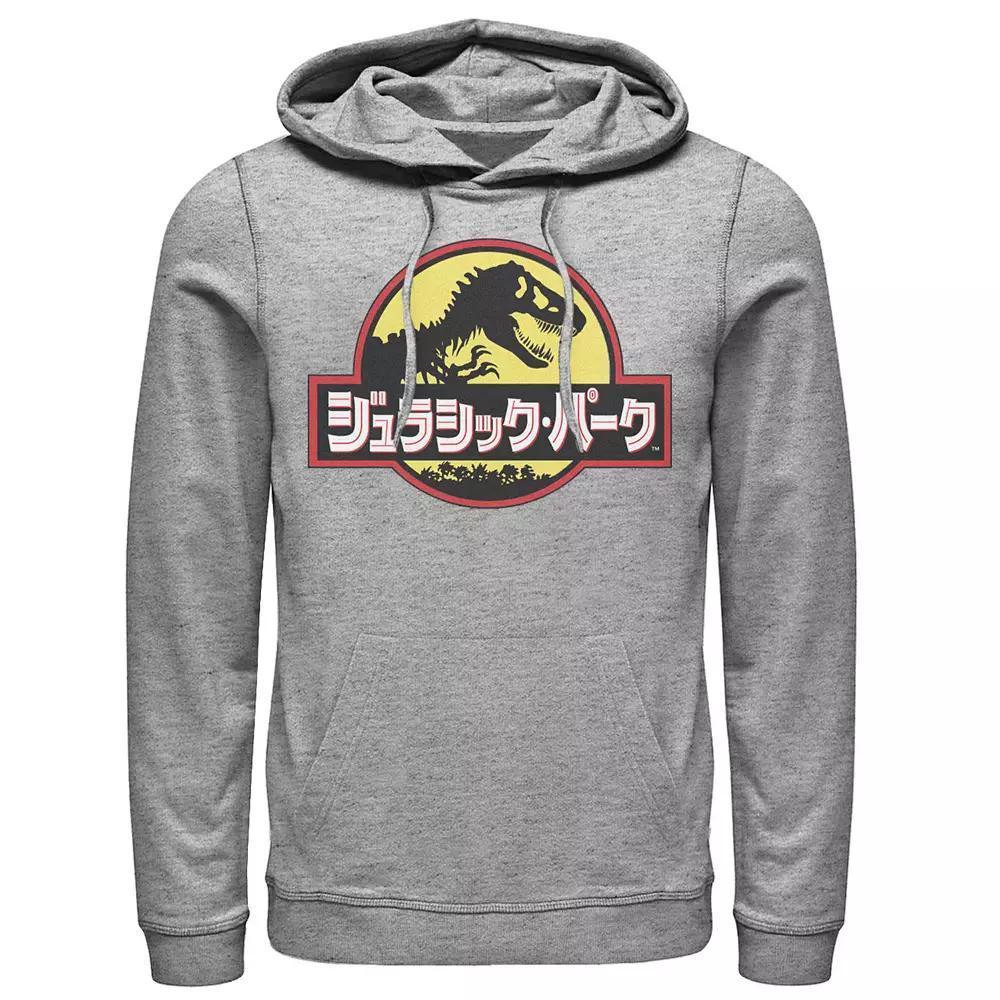 Men's Jurassic Park Japanese Classic Logo Hoodie, Size: XXL, Athletic Grey Product Image