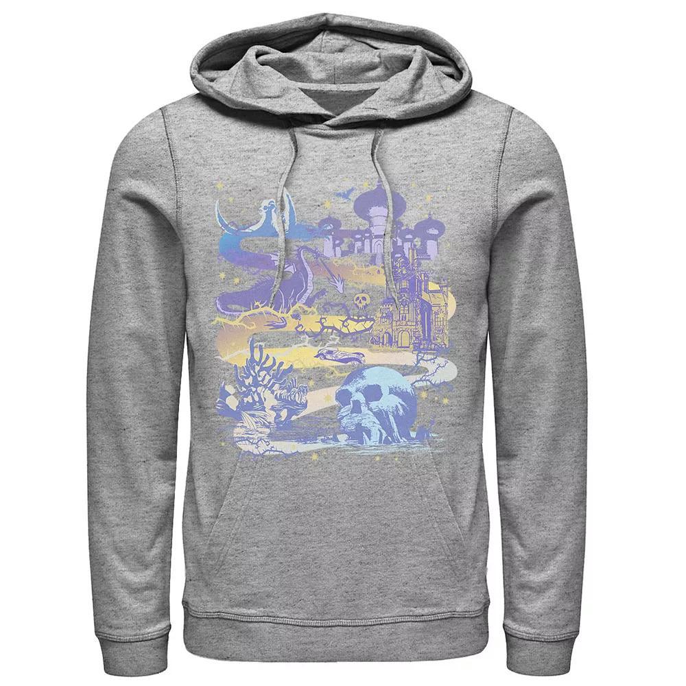 Disney Villains Men's Map Hoodie, Size: XL, Athletic Grey Product Image
