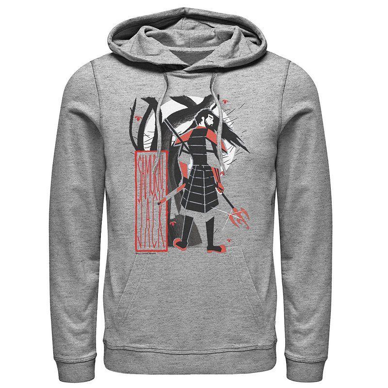 Men's Cartoon Network Samurai Jack Artistic Portrait Hoodie, Size: XXL, Athletic Grey Product Image