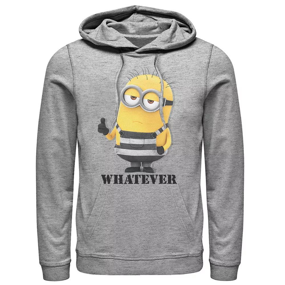 Men's Despicable Me Minions Thumbs Up Whatever Pullover Hoodie, Size: Medium, Athletic Grey Product Image