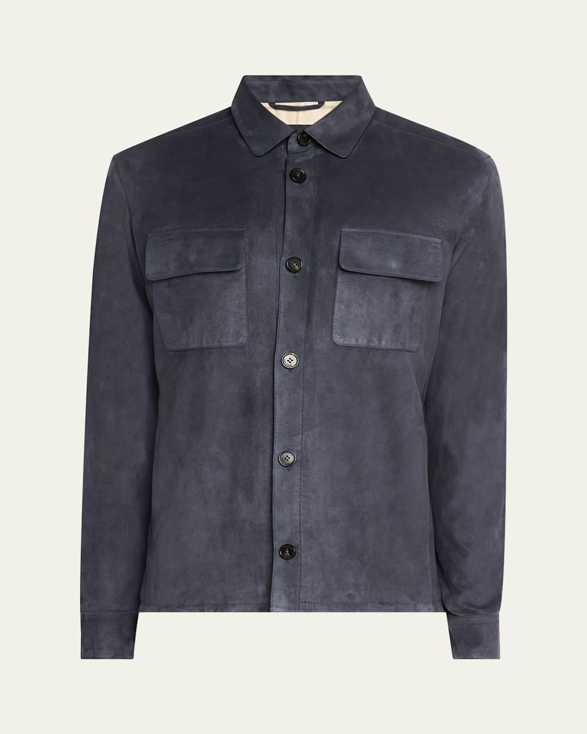 Mens Suede Kidskin Overshirt Product Image