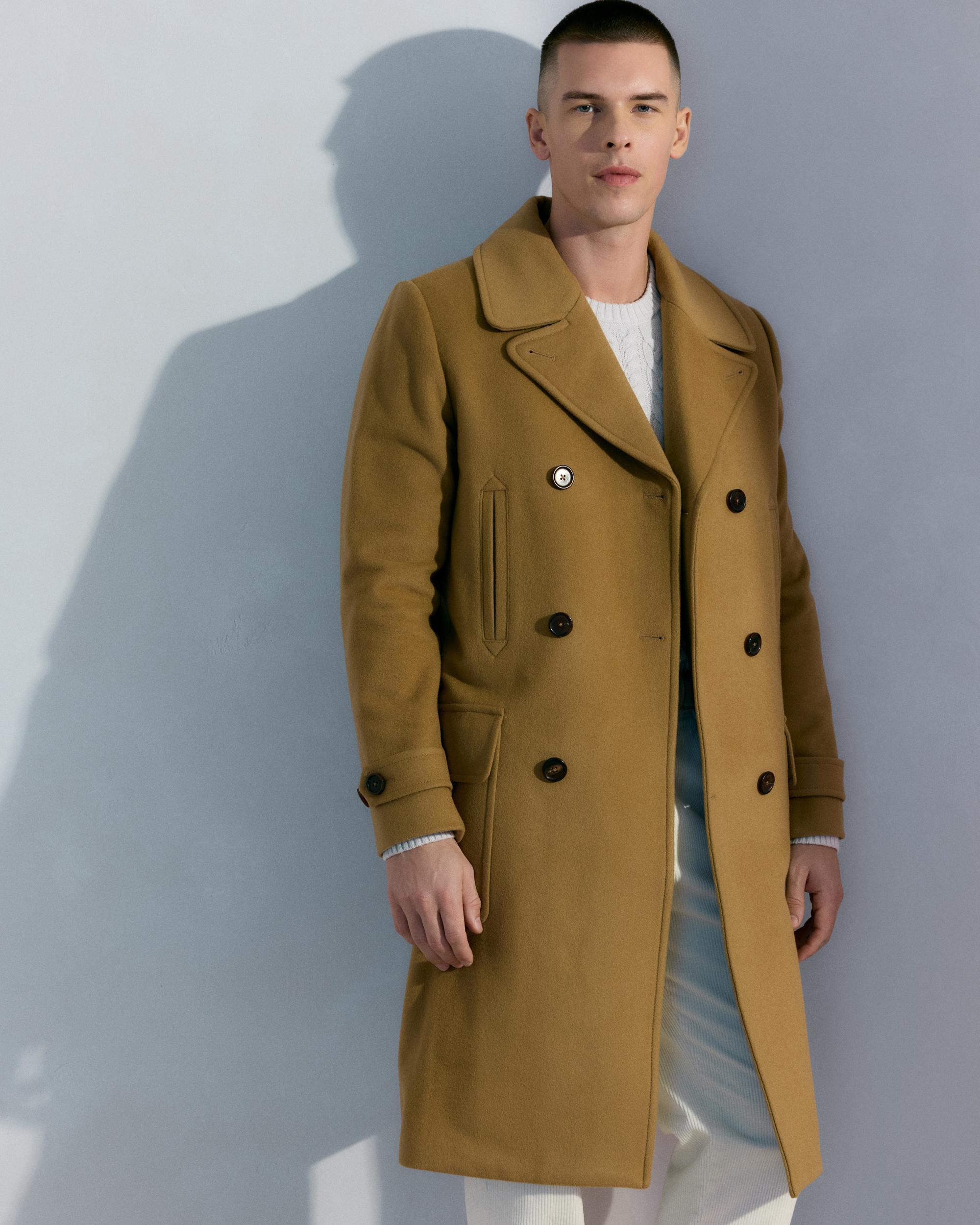 Quince | Men's Italian Wool Double-Breasted Officer Topcoat Wool/Nylon Product Image