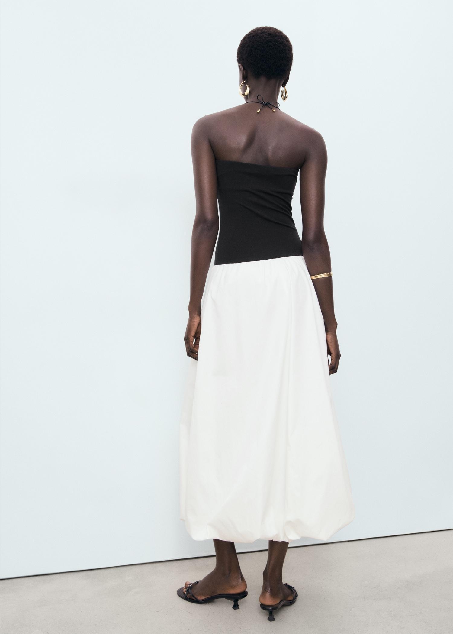 Combined knitted balloon dress - Women | MANGO USA Product Image