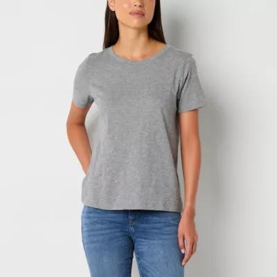a.n.a Womens Crew Neck Short Sleeve Adaptive T-Shirt Product Image