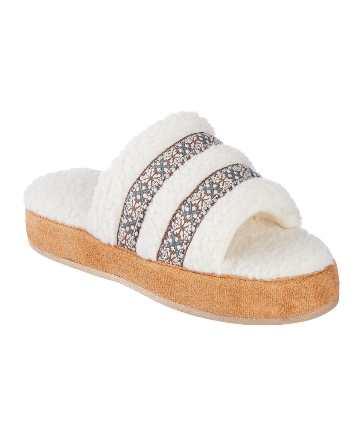 isotoner Clara Memory Foam Women's Slide Slippers, Size: Medium, White Product Image