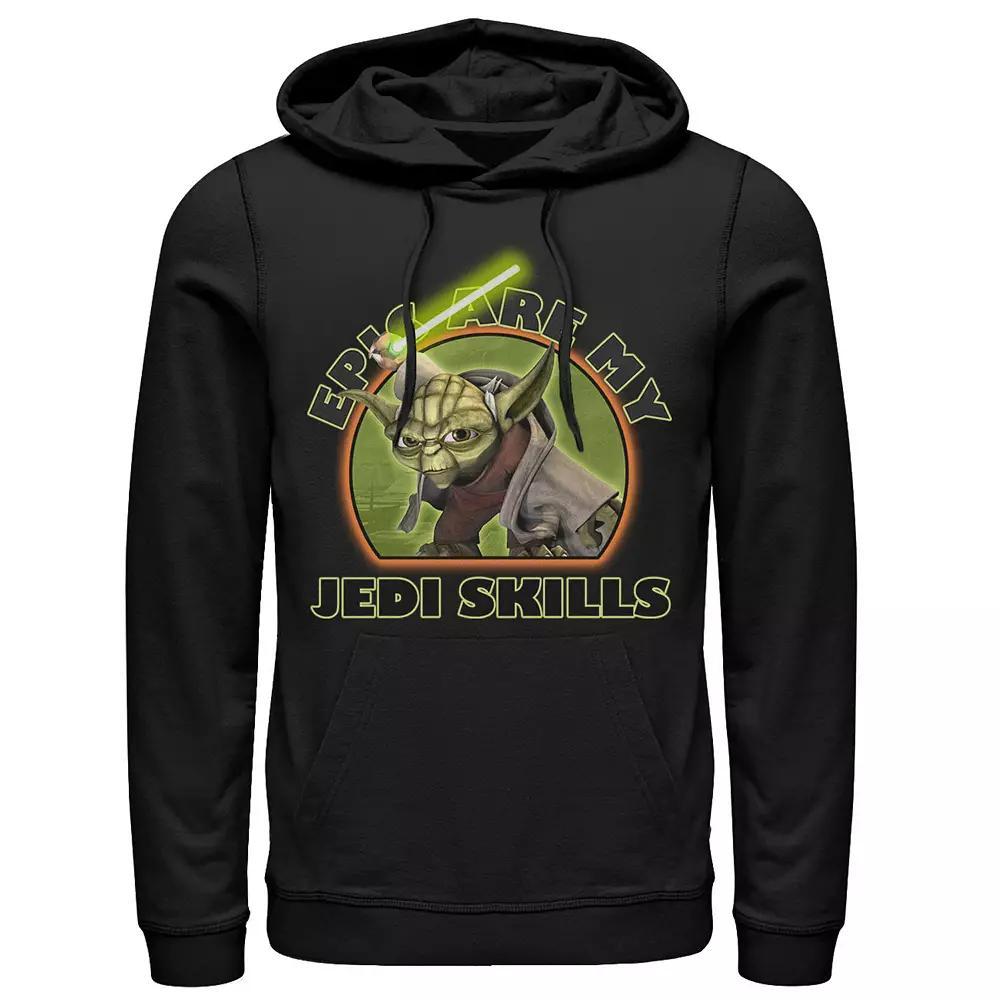 Men's Star Wars: The Clone Wars Yoda Epic Are My Jedi Skills Hoodie, Size: Small, Black Product Image