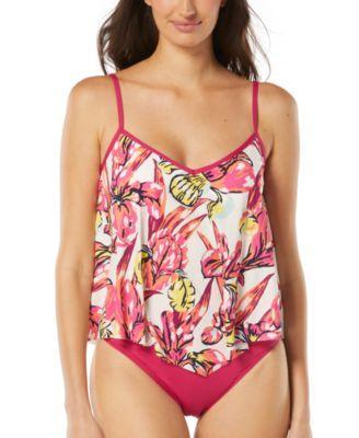 Carmen Marc Valvo Womens Animal Print O Ring Tankini Top Bottom Product Image
