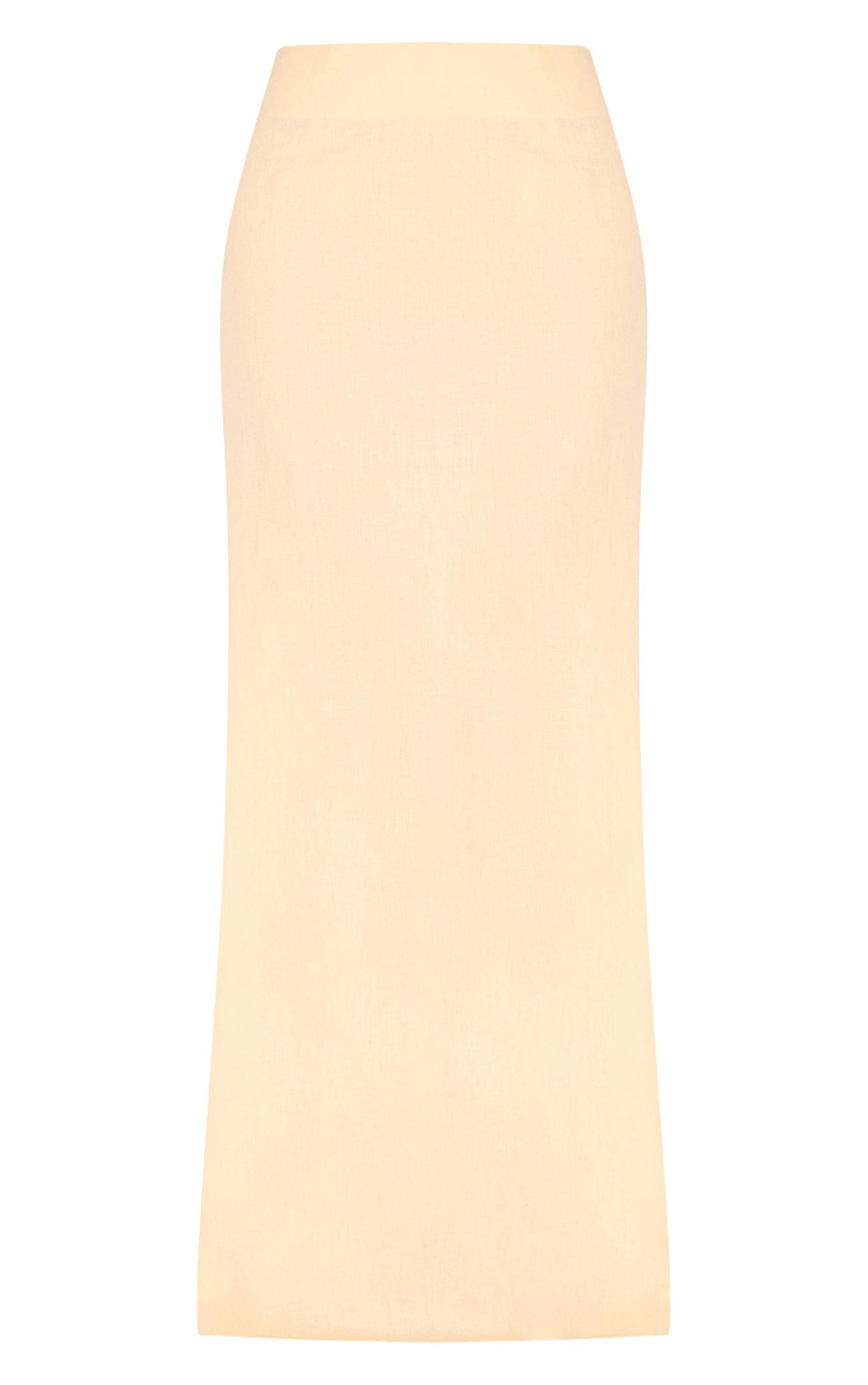  Butter Yellow Woven Maxi Skirt Product Image