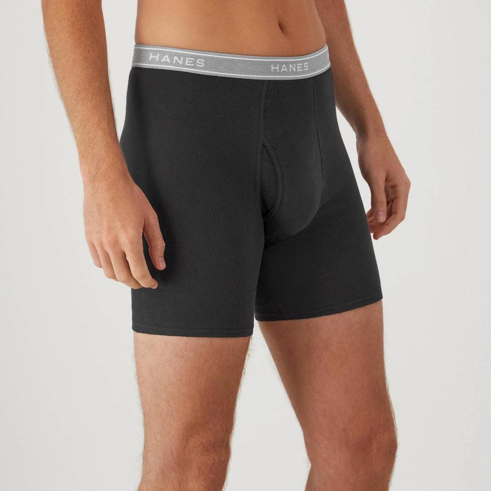Hanes Men's Boxer Briefs 5pk - Black M: Tagless, Breathable, Moisture Wicking, Lightweight Fabric Product Image