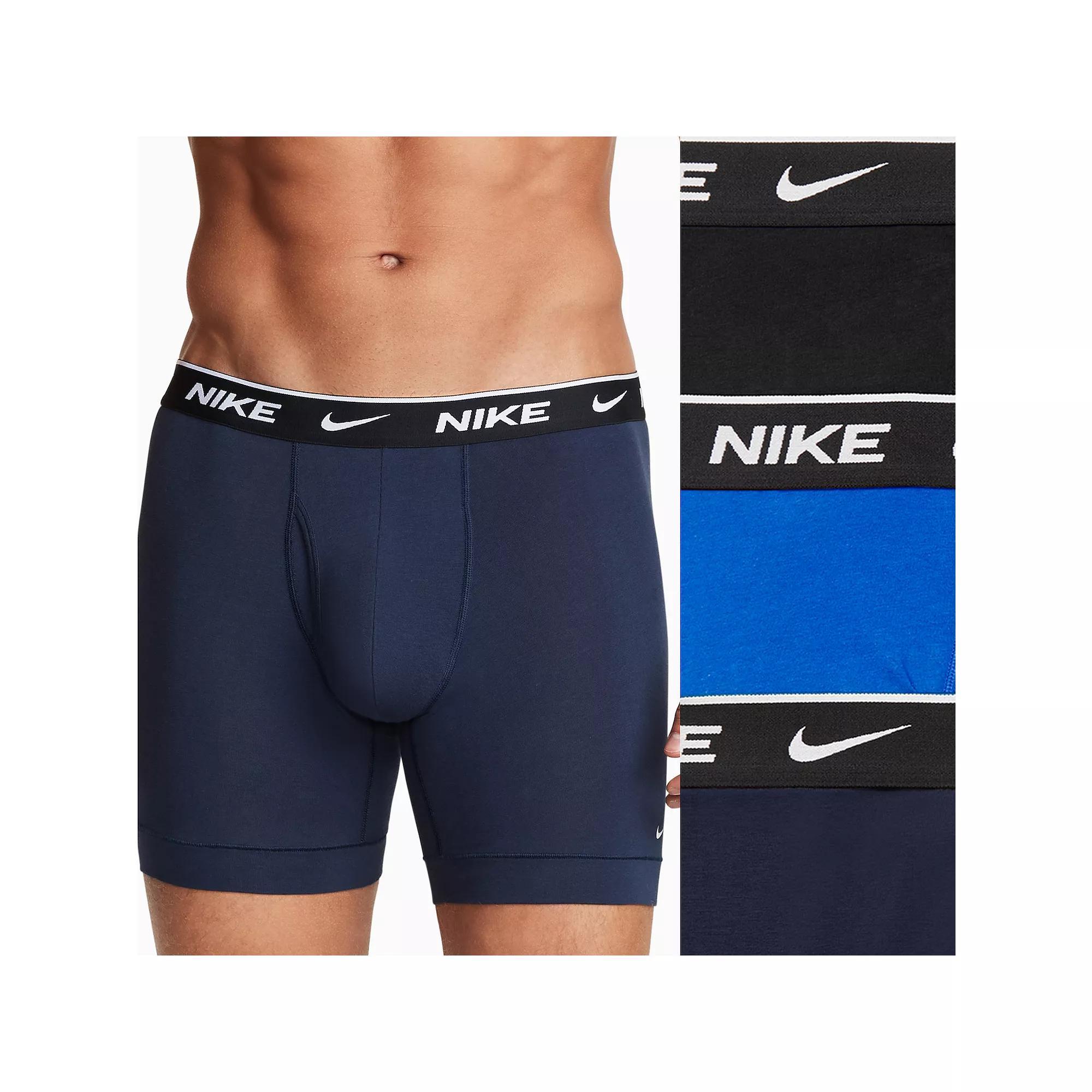 Men's Nike Dri-FIT Essential 3-pack Stretch Boxer Briefs, Size: XXL, Navy Blue Black Product Image