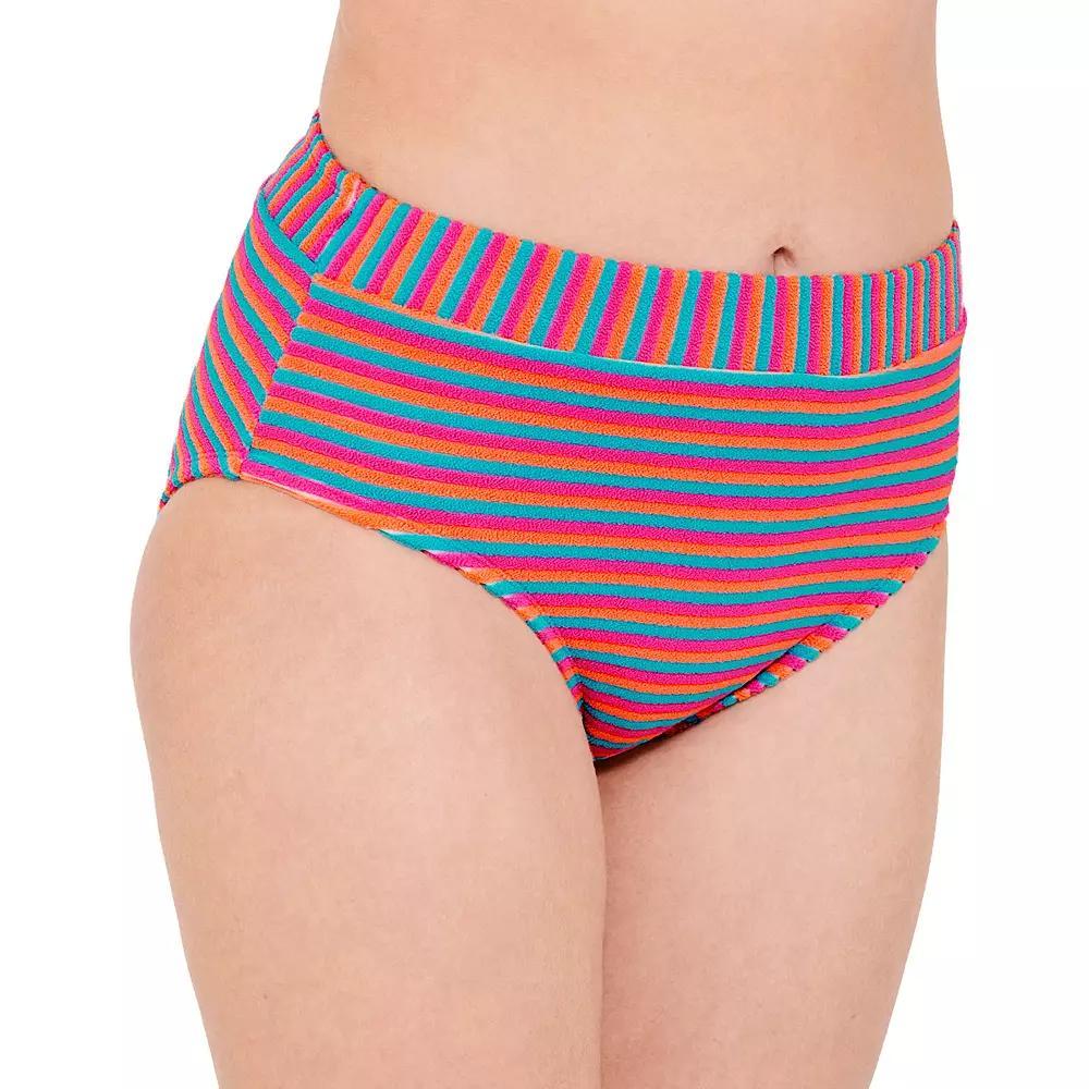Women's Freshwater Banded High Leg Hipster Swim Bottoms, Size: Small, Fruit Striped Terry Product Image