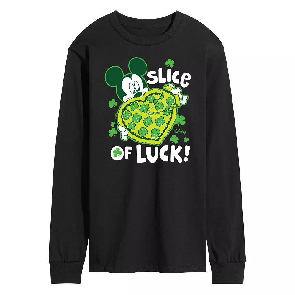 Disneys Mickey Mouse Mens Slice Of Luck Long Sleeve Graphic Tee Product Image