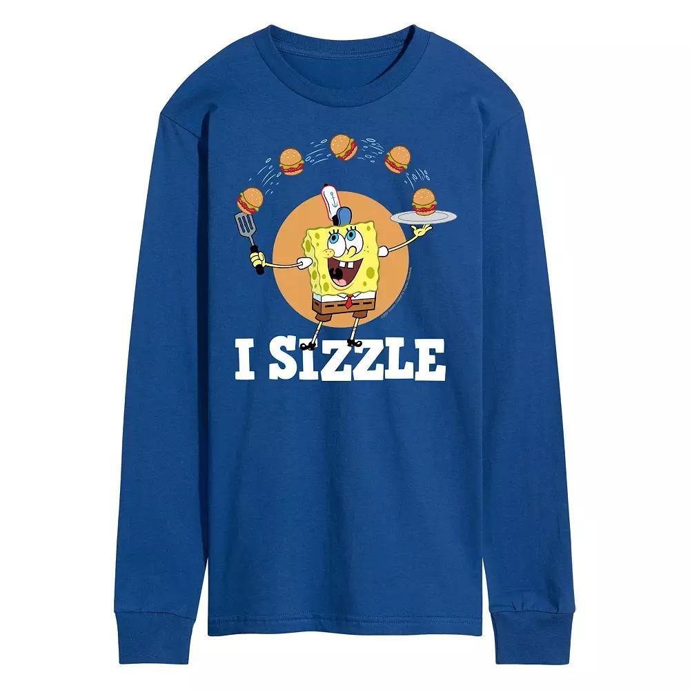 Mens SpongeBob Squarepants Sizze Long Sleeve Graphic Tee Product Image