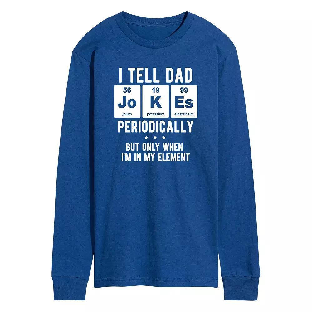 Mens Dad Jokes Periodically Long Sleeve Graphic Tee Product Image