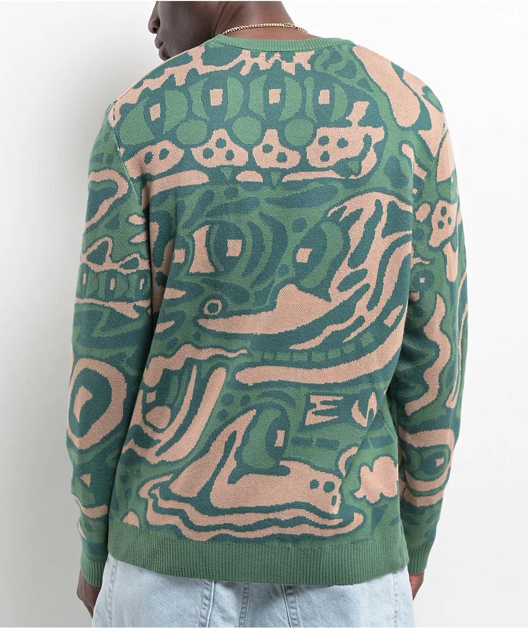 Killer Acid Jungle Vibes Green Sweater Product Image