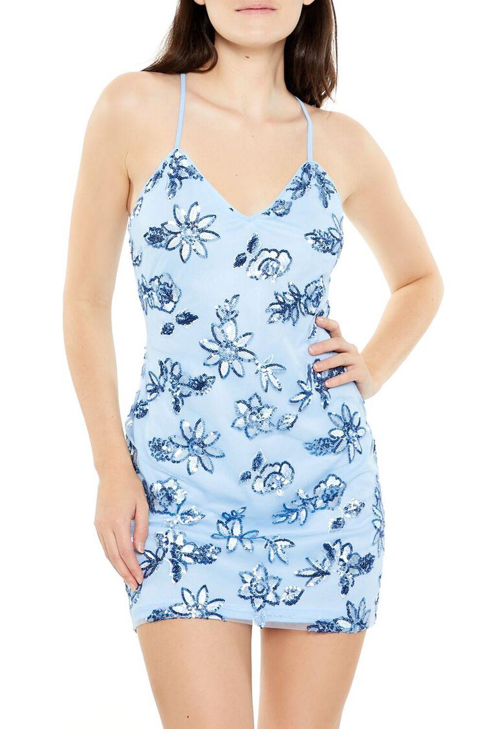 Sequin Floral Mini Dress | Forever 21 Product Image