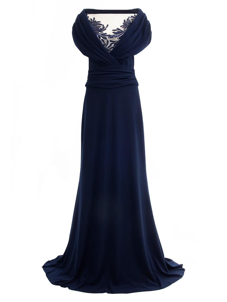 Womens Crepe V-Neck Gown Product Image