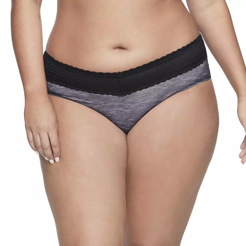 Warners No Pinching, No Problems® Dig-Free Comfort Waist with Lace Microfiber Hipster 5609J, Women's, Size: Small, Grey Heather Product Image