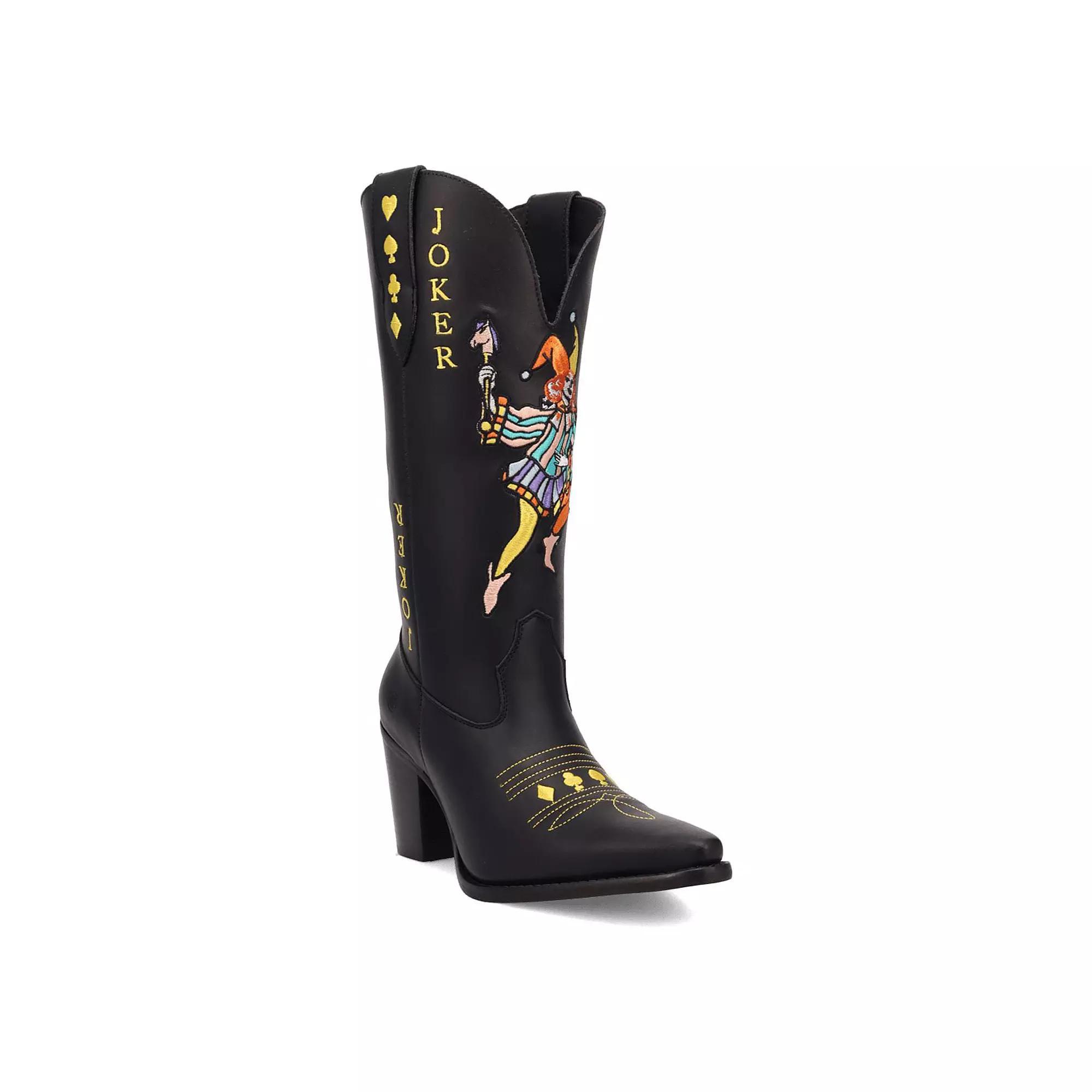 Dingo Joker Women's Leather Boots, Size: 8.5, Black Product Image