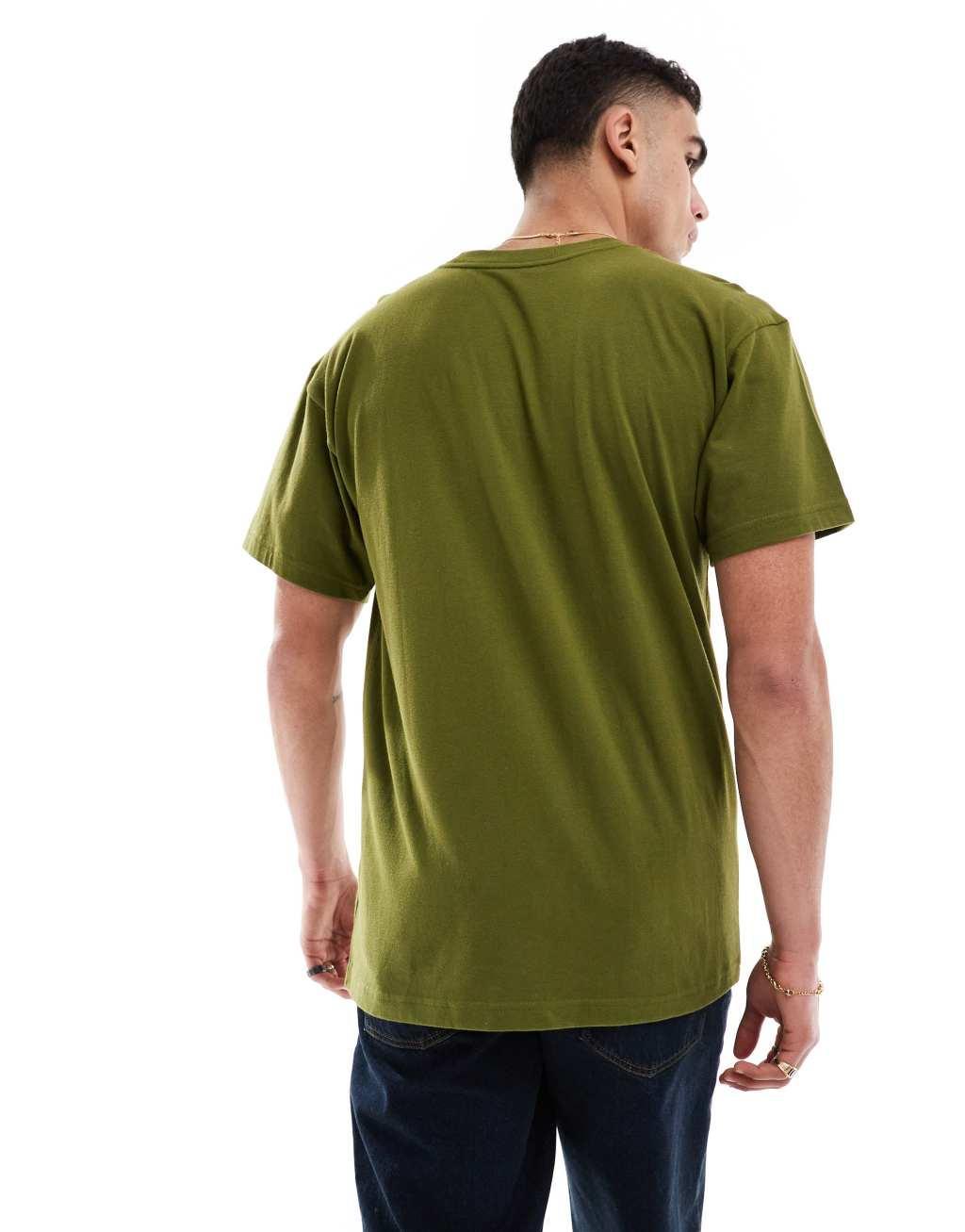 The North Face Evolution box fit t-shirt in olive green Product Image