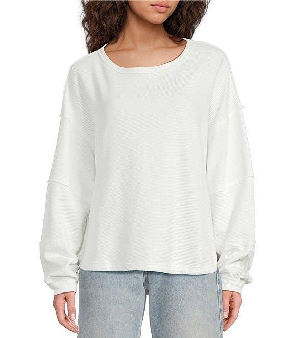Free People We The Free Total Eclipse Rib Knit Crew Neck Long Sleeve Top Product Image
