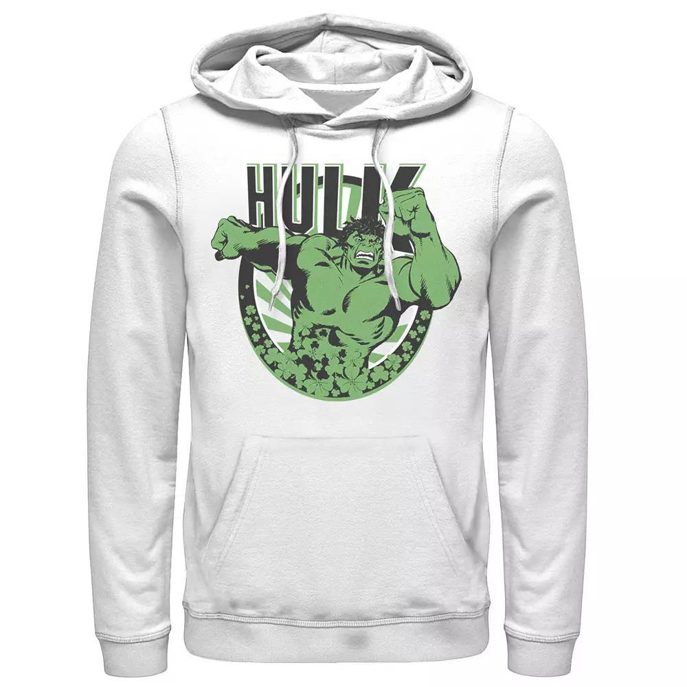 Men's Marvel Hulk St. Patty's Circle Logo Hoodie, Size: Small, White Product Image