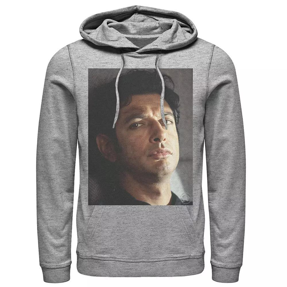 Men's Jurassic Park Jeff Goldblum Stare Graphic Pullover Hoodie, Size: XXL, Athletic Grey Product Image