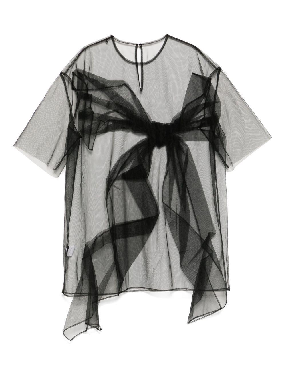 Bow-embellished oversize t-shirt Product Image