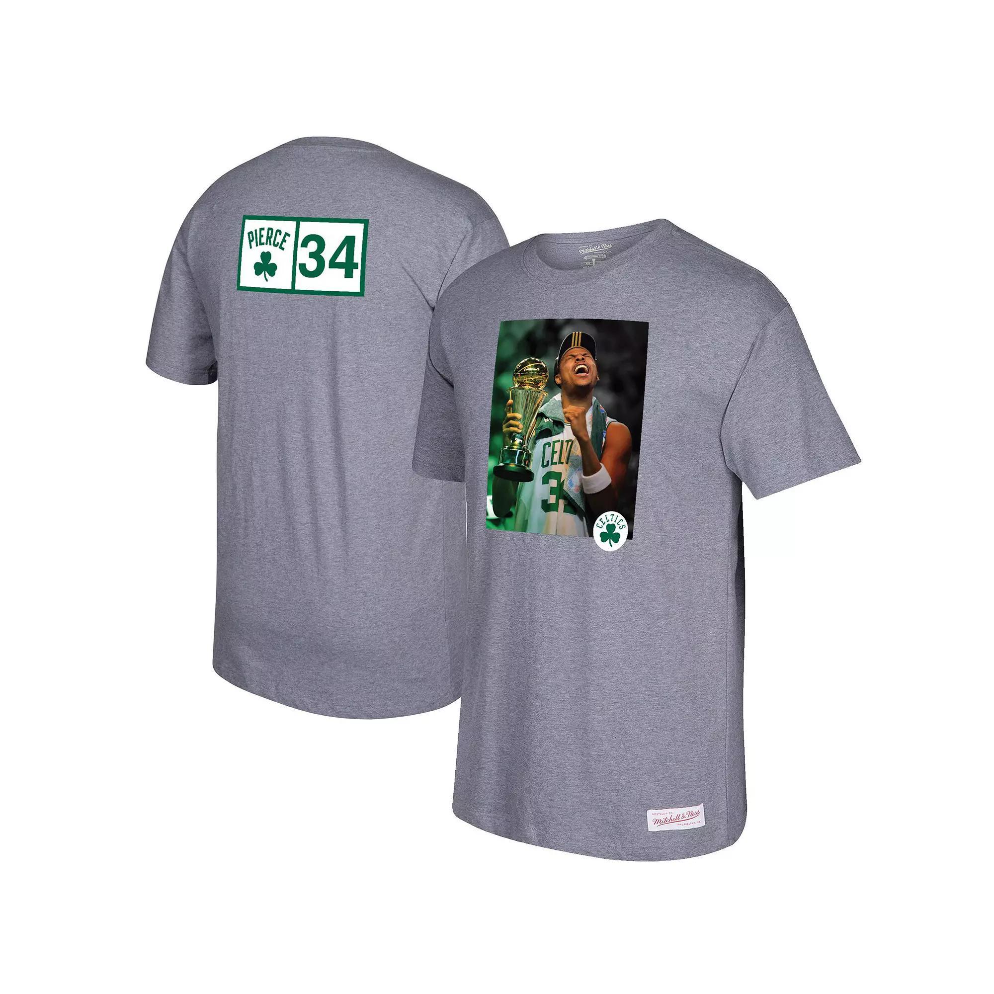 Mens Mitchell & Ness Paul Pierce Gray Boston Celtics Graphic T-Shirt Product Image