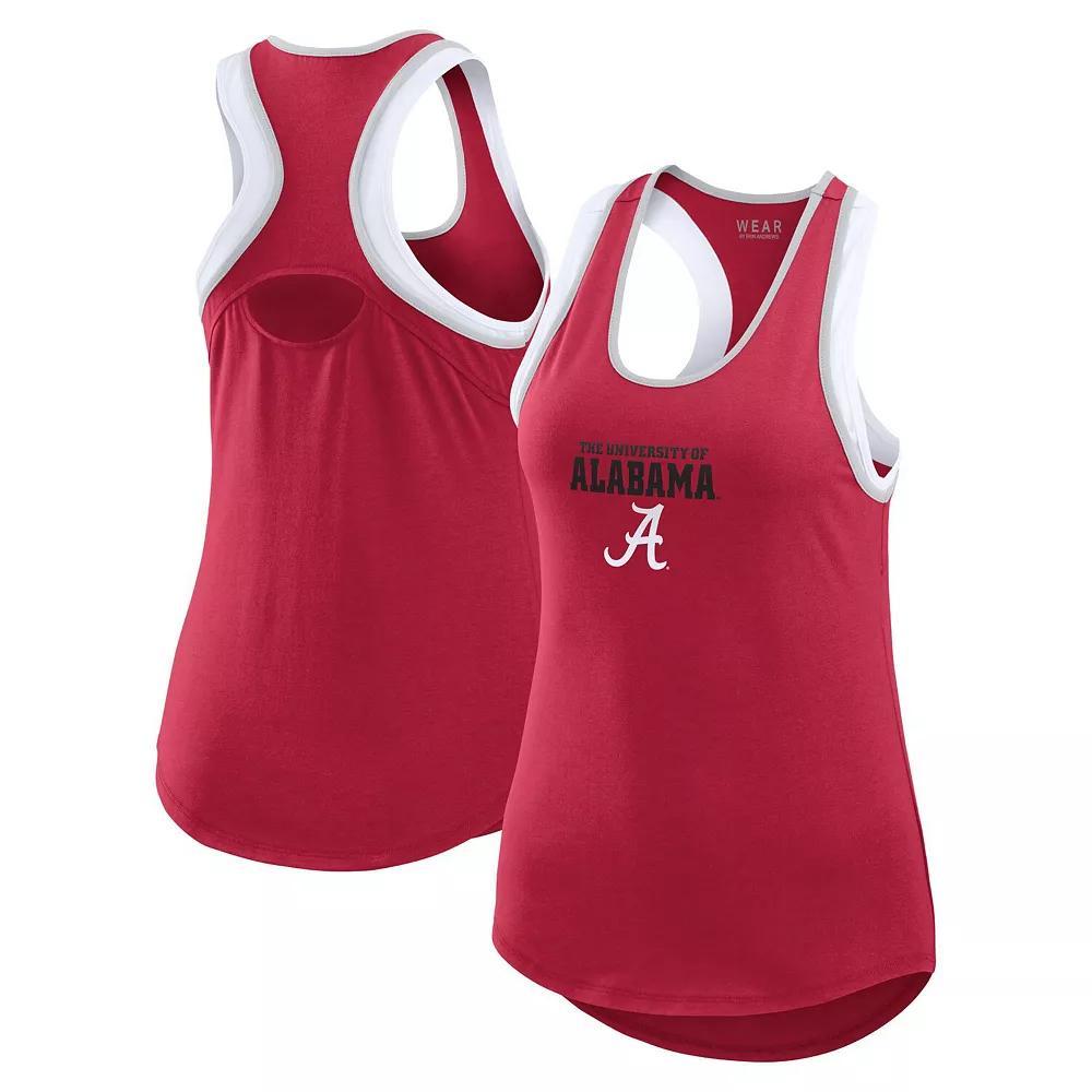 Women's WEAR by Erin Andrews Crimson Alabama Crimson Tide Open Hole Razorback Tank Top, Size: Large, Red Product Image