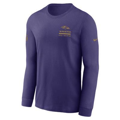Baltimore Ravens Sideline Team Issue Nike Men's Dri-FIT NFL Long-Sleeve T-Shirt Product Image