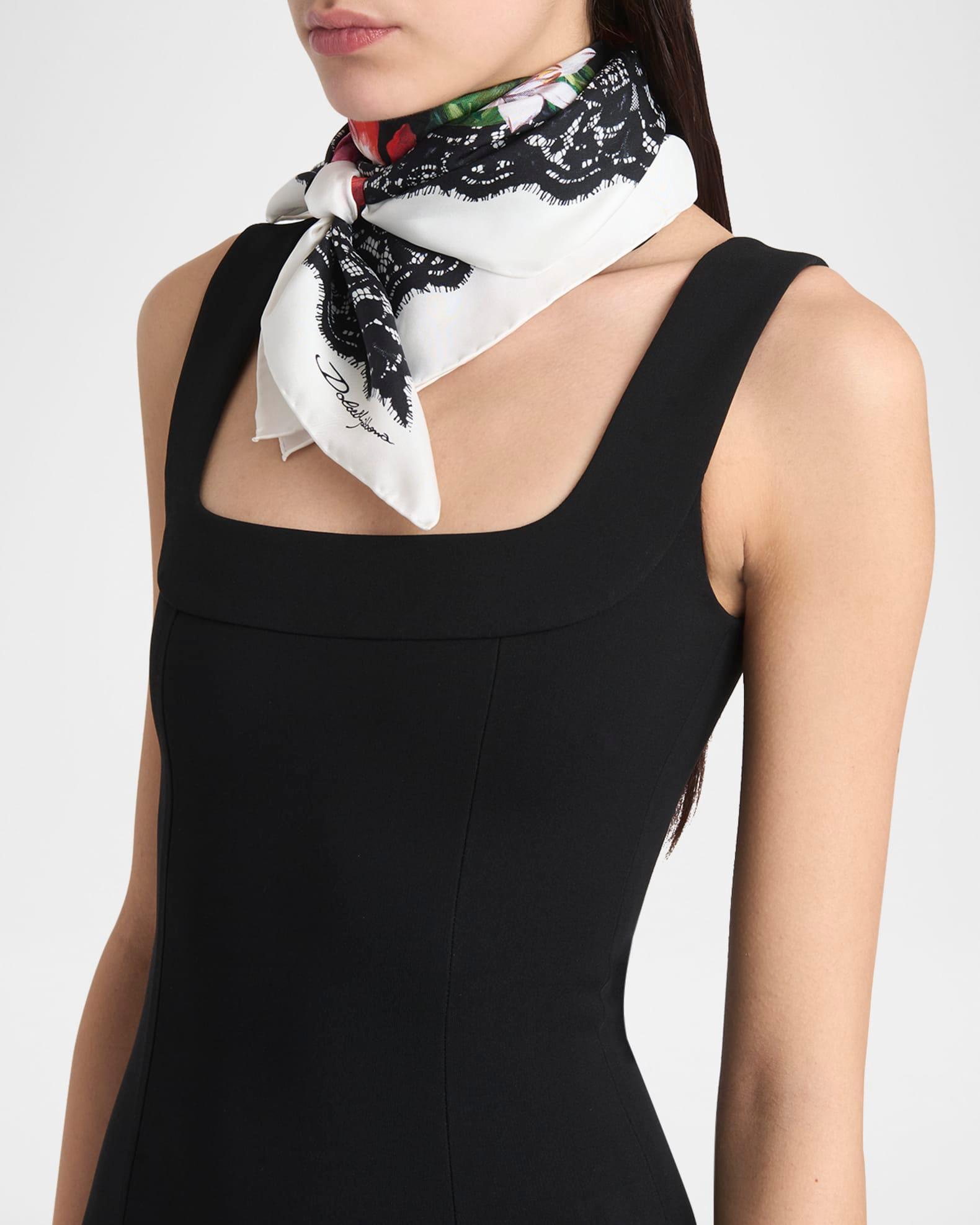 Floral Foulard Silk Scarf Product Image