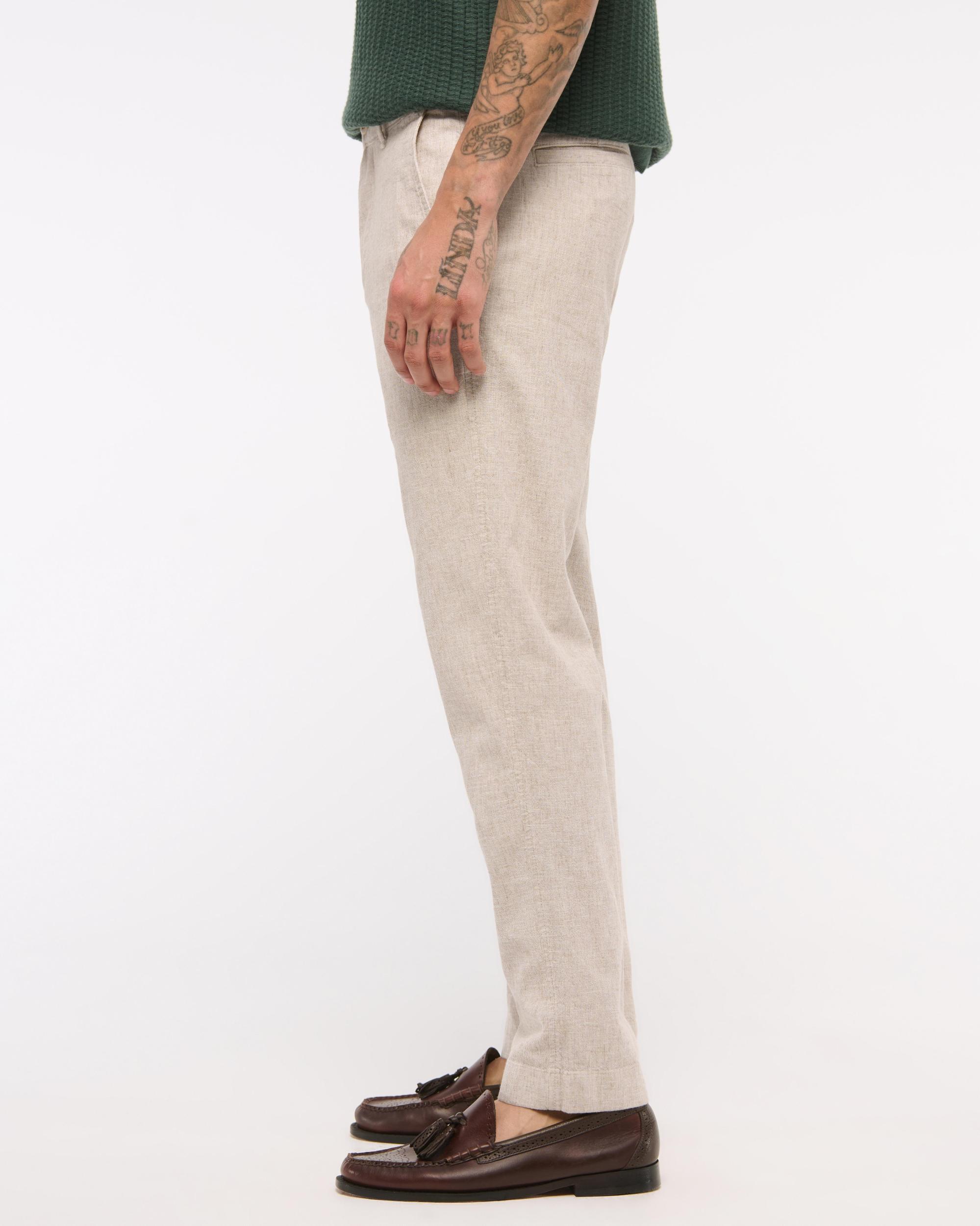 Straight Linen-Blend Fixed Waist Pant Product Image