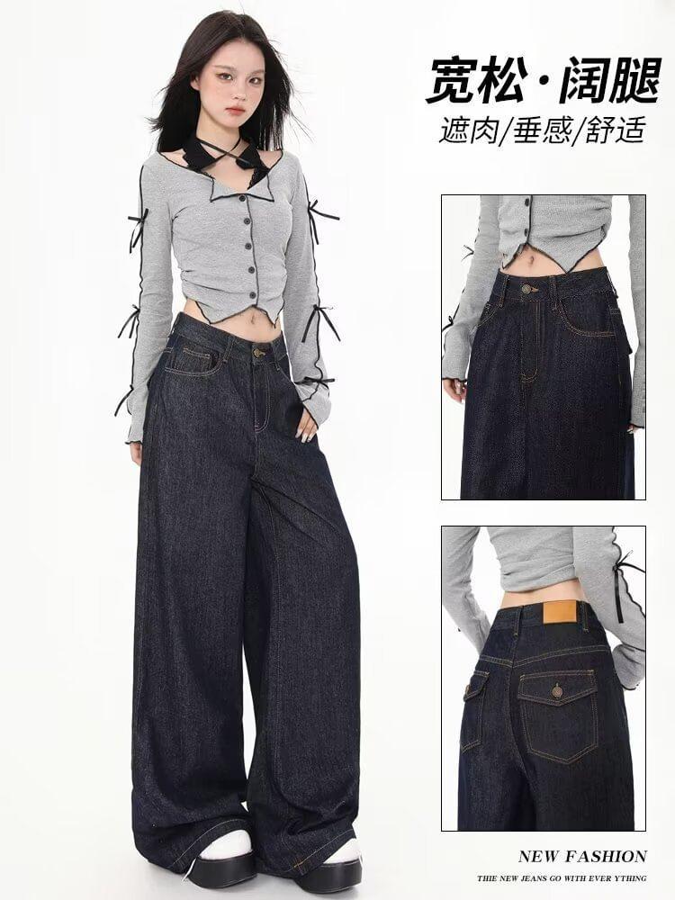 High Waist Wide Leg Jeans Product Image
