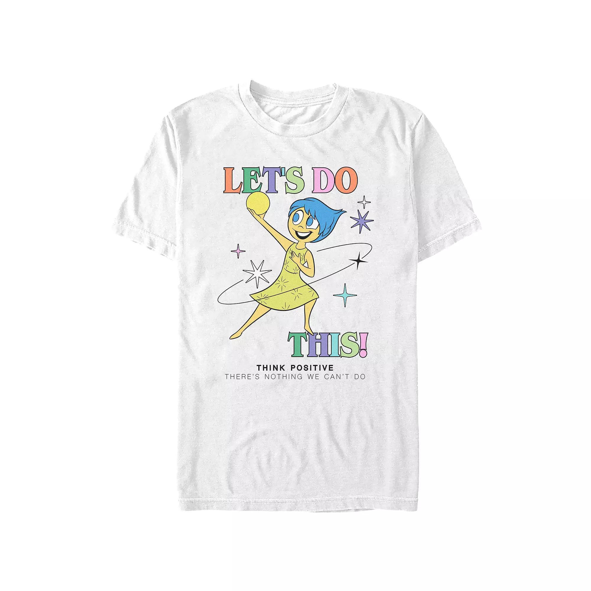 Disney / Pixar's Inside Out 2 Let's Do This Think Positive Men's Graphic Tee, Size: Large, White Product Image