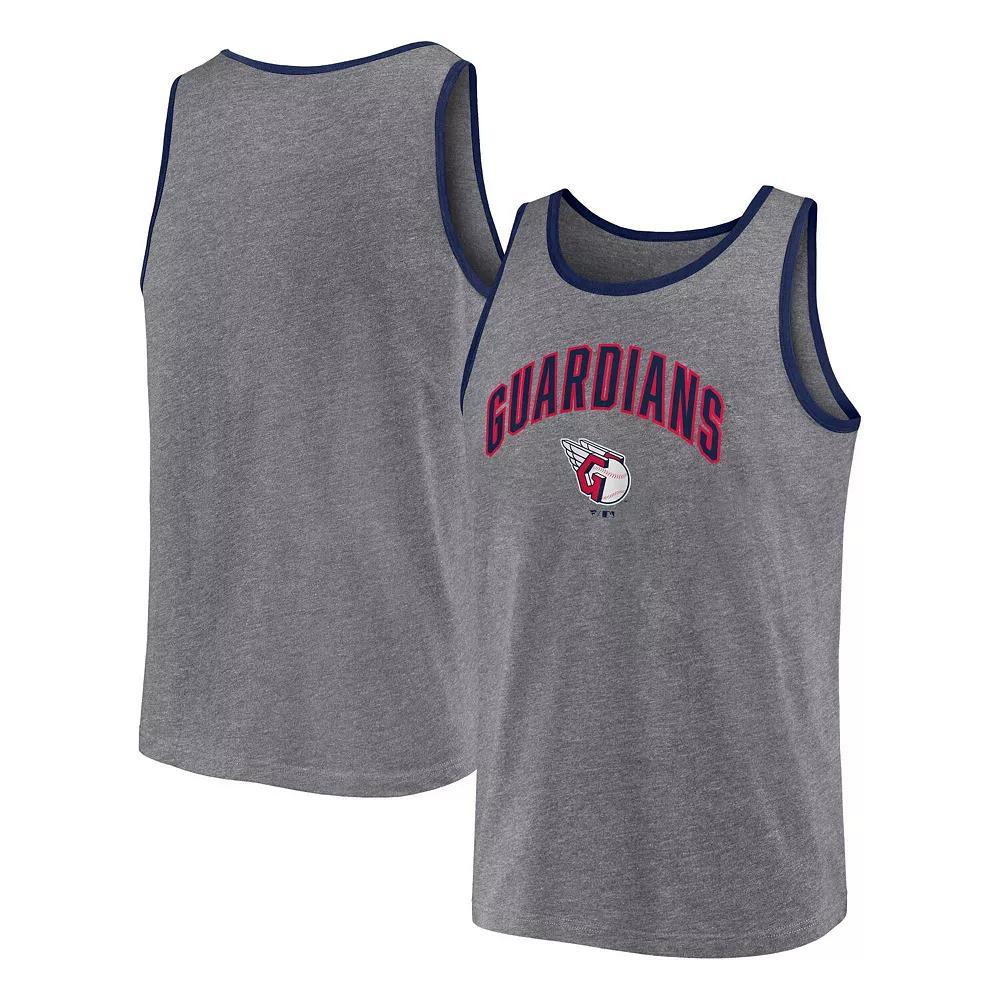 Men's Profile Heather Charcoal Cleveland Guardians Big & Tall Arch Over Logo Tank Top, Size: 3XB, Grd Charco Product Image