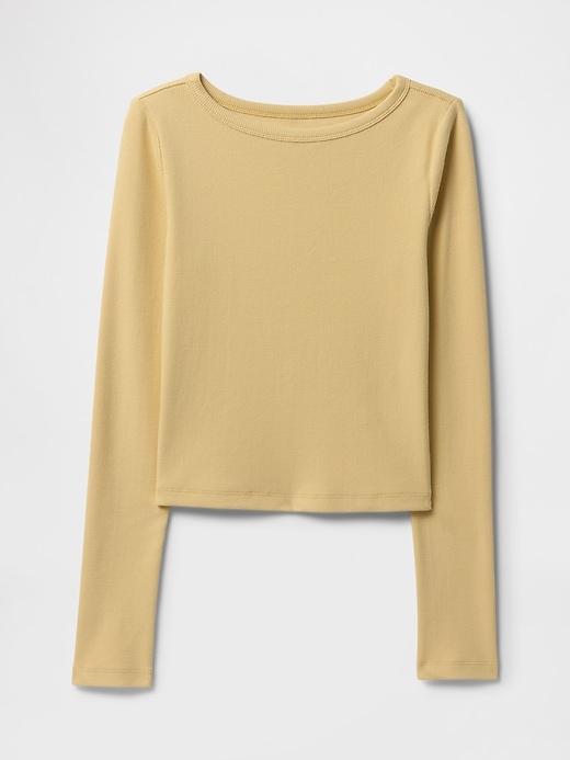 Heavyweight Rib Boatneck Crop T-Shirt Product Image
