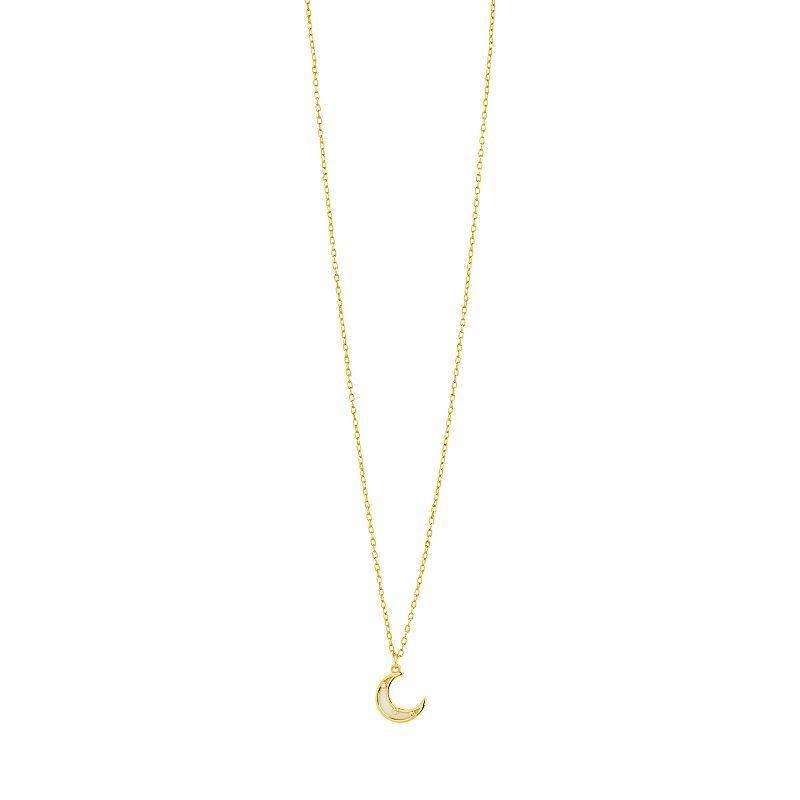 MC Collective Half Moon Dyed White Freshwater Cultured Pearl Pendant Necklace, Women's, Silver Tone Product Image