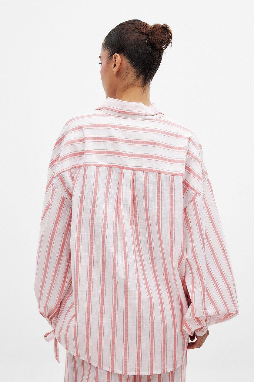 Cotton Front Pocket Tie Sleeve Shirt Product Image