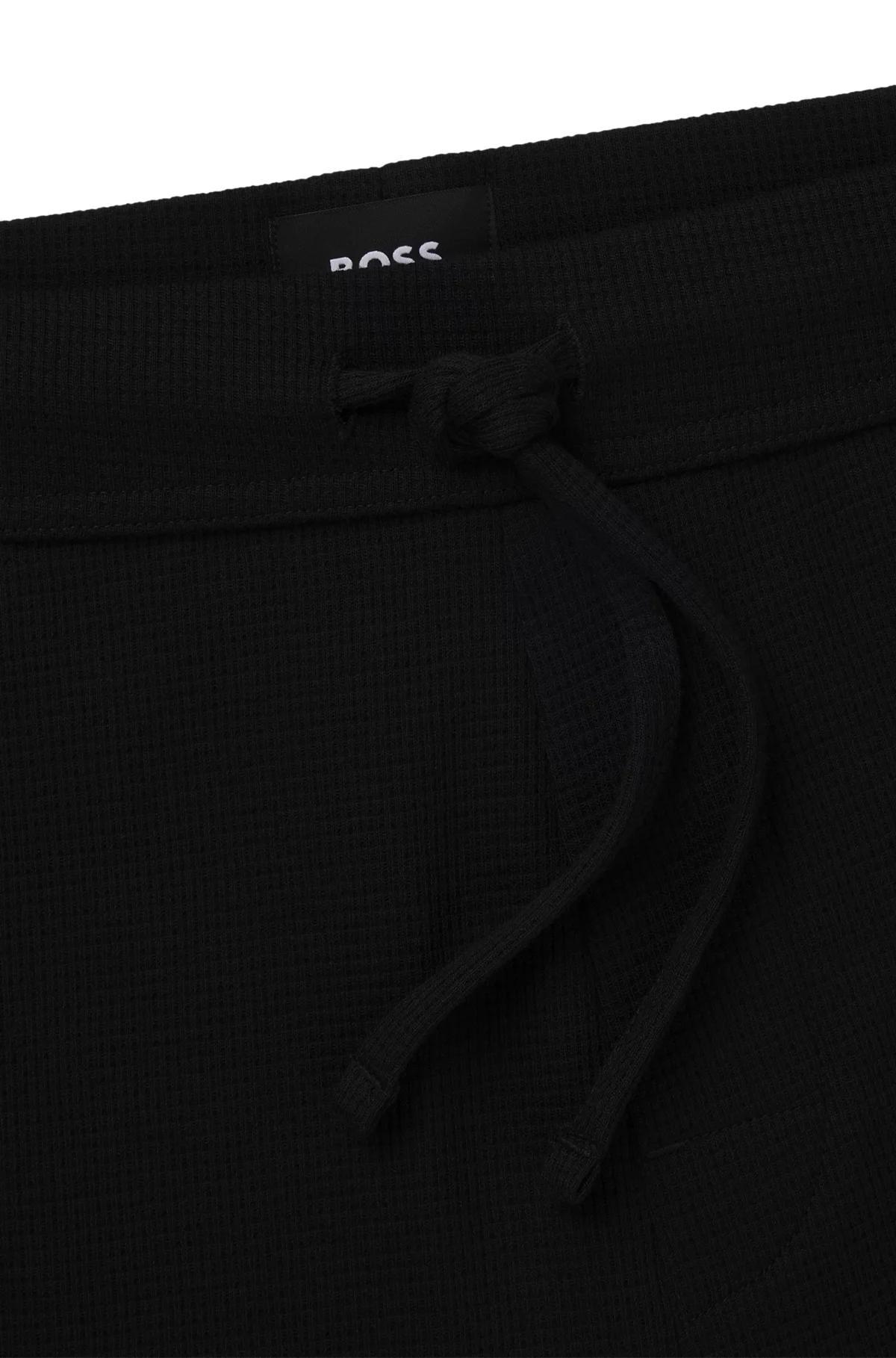 Boss Waffle Pajama Bottoms in Black Product Image