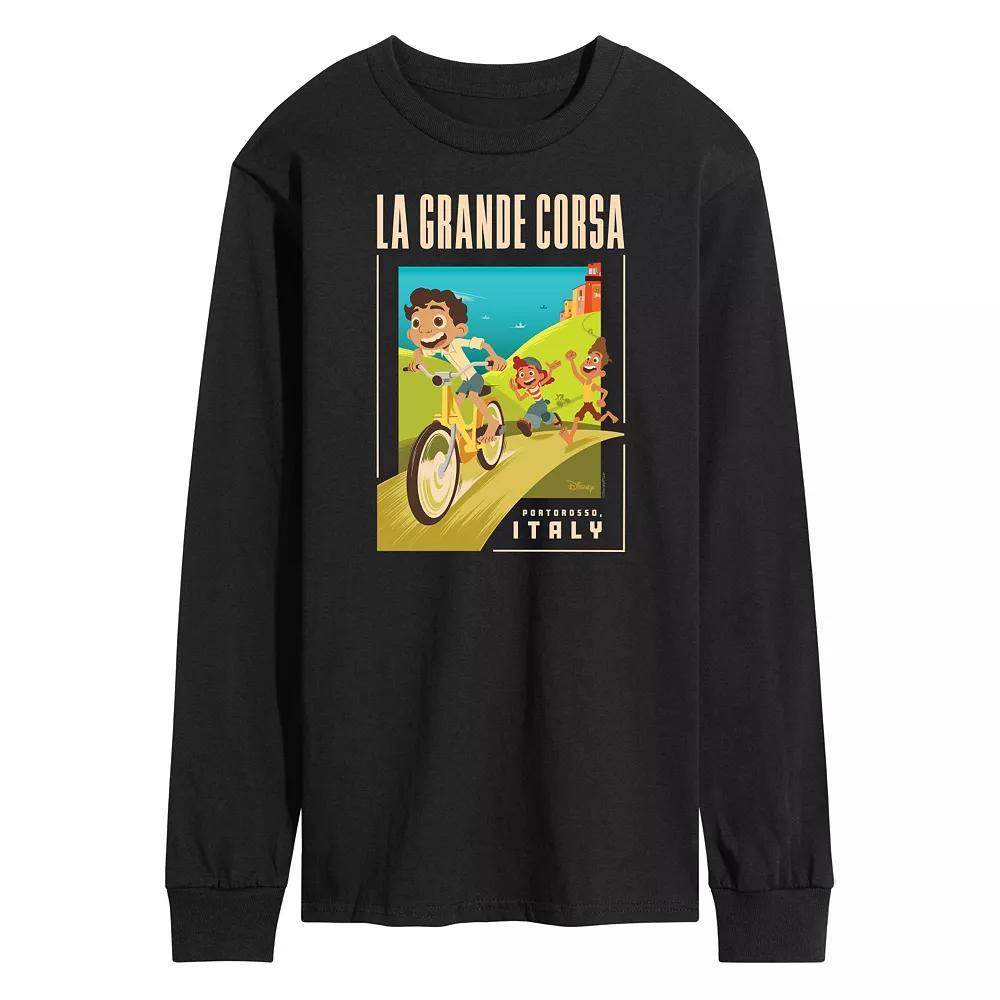 Disneys Luca Mens La Grande Long Sleeve Graphic Tee Blue Product Image